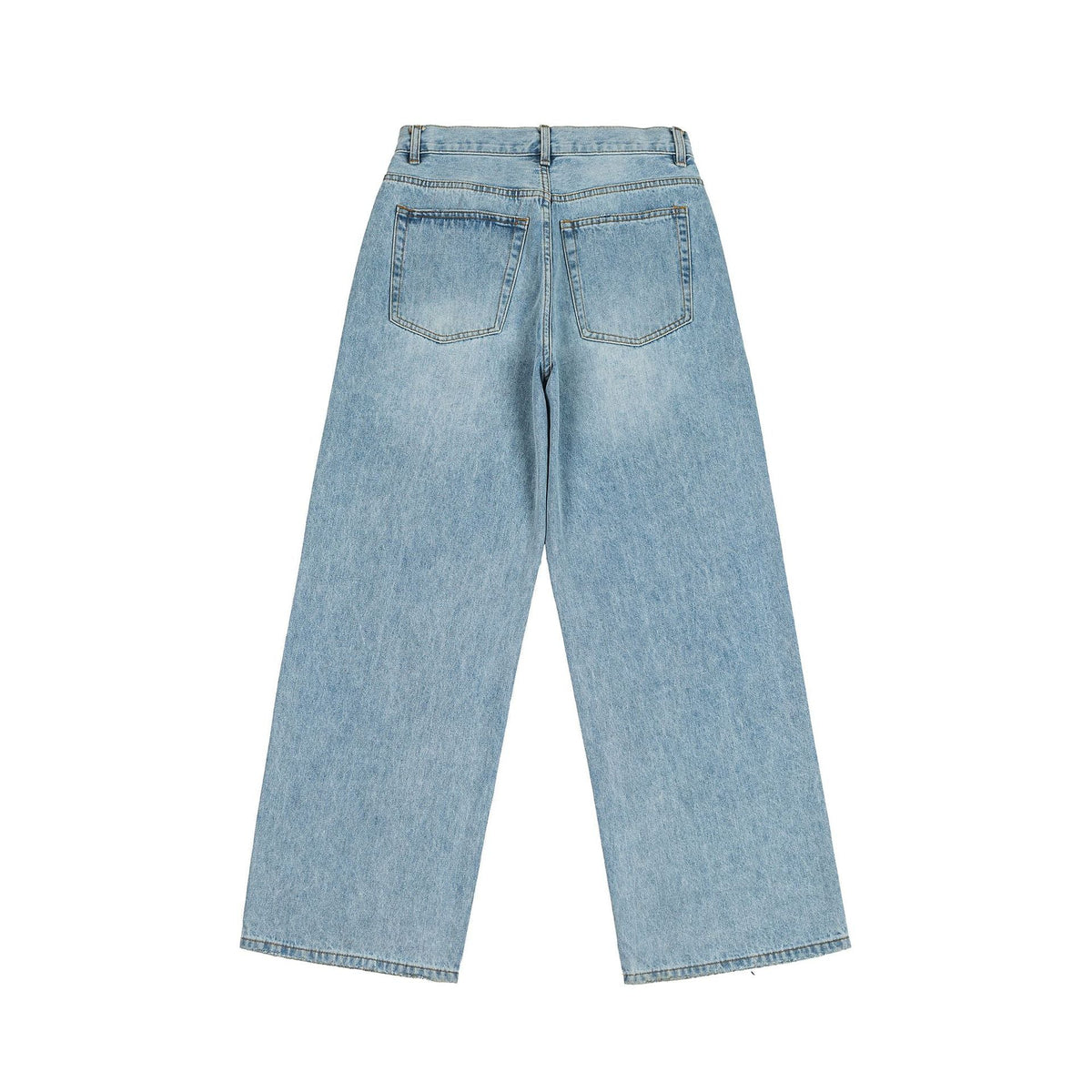 Washed Ripped Loose Straight Leg Casual Wide Leg Jeans for Women