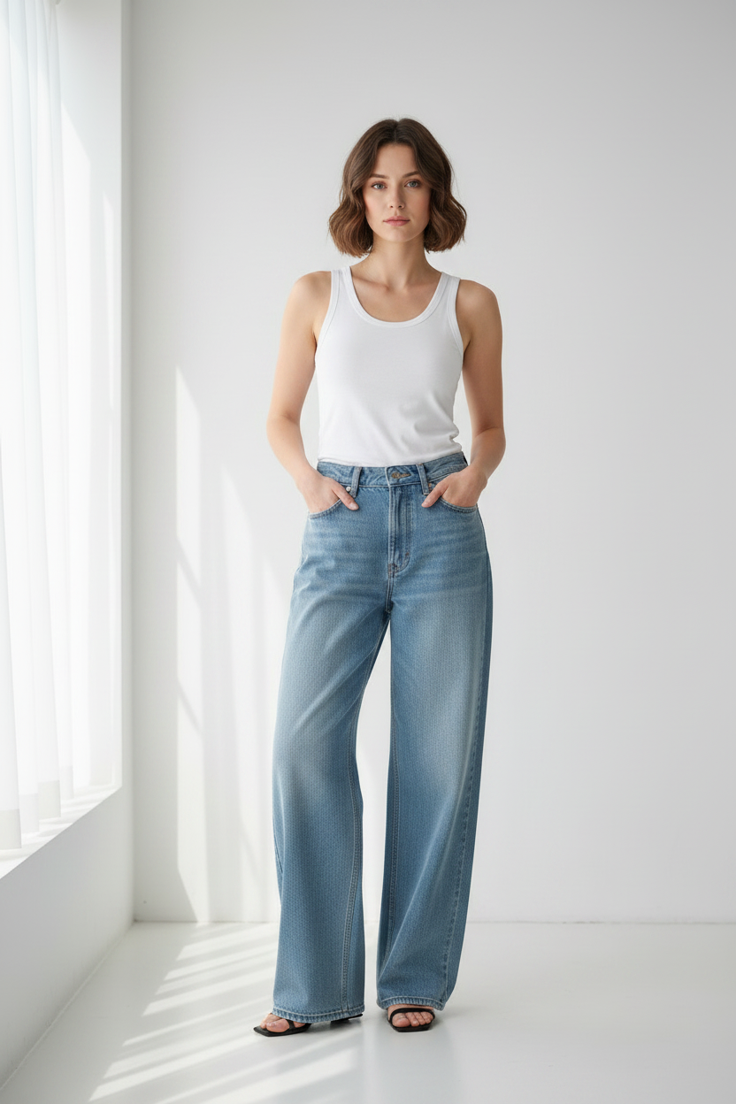 Light Wash Blue / Sky Blue Denim