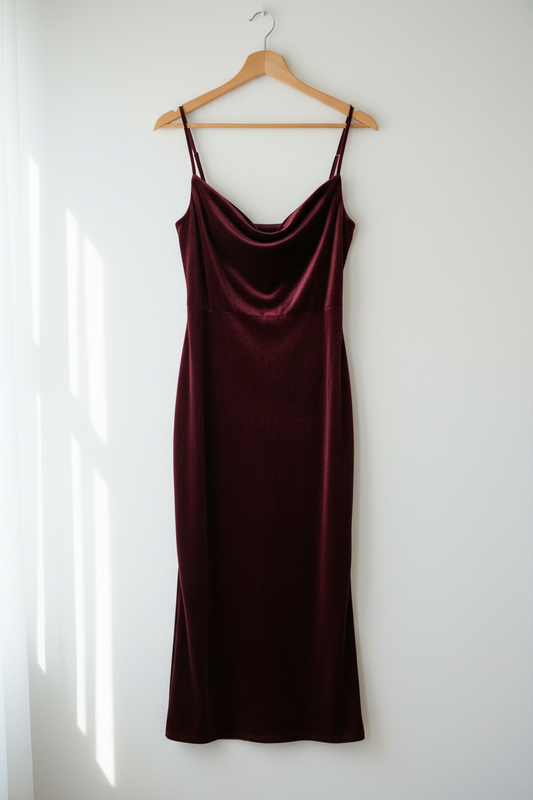Front view 1 – full length on hanger against white wall